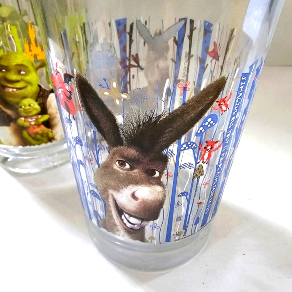 Shrek the third collector glasses drinking glasses 5inch Three juice gla… - Picture 2 of 9